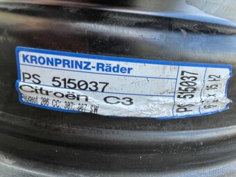 Plechové disky 4x108 R15 Citroen Peugeot - 7