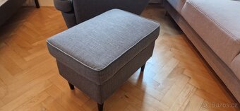 Ikea křeslo ušák a podnožka STRANDMON šedé - 7