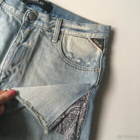 Replay kratasy dámské nové džínové modré šortky - 7