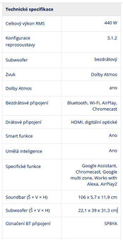 Prodám soundbar LG SP8YA - 7