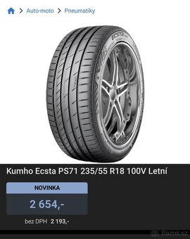 4ks nové letní pneu Kumho Ecsta PS71 235 / 55 R18 100V - 7