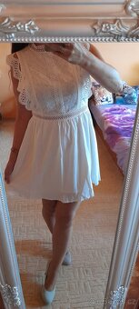 Dámské bílé krajkové letní šaty - NOVÉ - 7