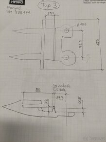 Dvouprsty - náhradní hroty na lišty kombajnů - 7