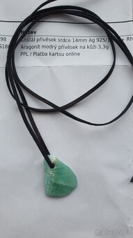 Aragonit přívěšek na kožené šnůrce nový - 7
