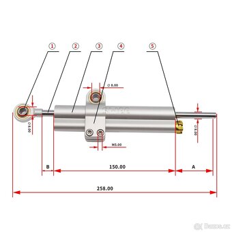 Prodám nový tlumič řízení na motorku s logem Ohlins - 7