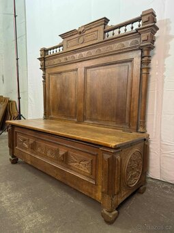 Starožitná dubová lavice (134022) - 7