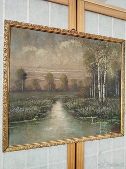 obraz PARTIE OD PŘÍVOZCE U DOMAŽLIC, olej, sign. L. Vraný - 7