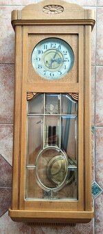 krásné zdobené secesní dvouzávažové hodiny - 7