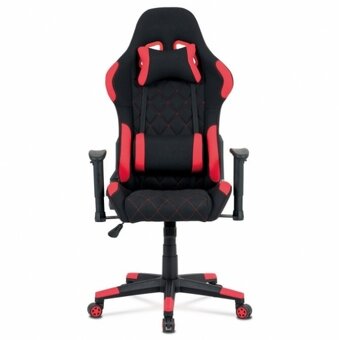 Herní křeslo, herní židle červeno-černá látka KA-V606 - 7