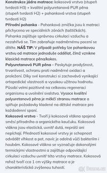 Matrace do dětské postele 180krat80 pohanka-pena-kokos - 7