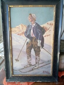 Obraz lyžař 1930 - 7