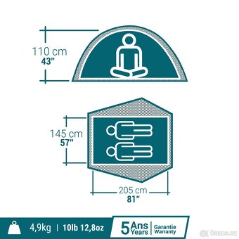 QUECHUA Samorozkládací stan 2 Seconds Easy F&B - 2 osoby - 7
