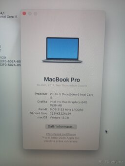 MacBook Pro 13” (2017) – Intel i5 | 8 GB RAM | 256 GB SSD - 7