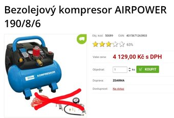 Bezolejový kompresor AIRPOWER 190/8/6 - 7