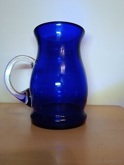 Krásný půllitr, masivní kobaltové sklo - 7