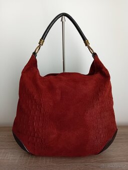 Genuine Leather Italy dámská velká hobo kabelka kožená - 7