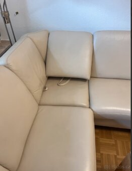Kožená sedací souprava s úložným prostorem, 4436 - 7