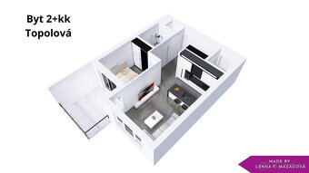 Pronájem vybaveného bytu 2+kk, 53 m2, velký balkon, Olomouc - 7