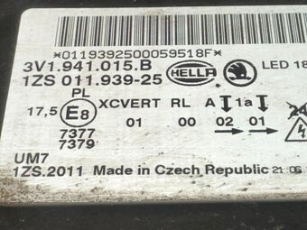 LED levý xenon bixenon 3V1941015B Škoda Superb 3 r.v. 2018 - 7