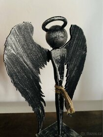 Celokovový ručně tvořený anděl - 17 cm - 7