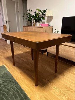 Retro jídelní stůl z 60. let, dubový, rozkládací - 7