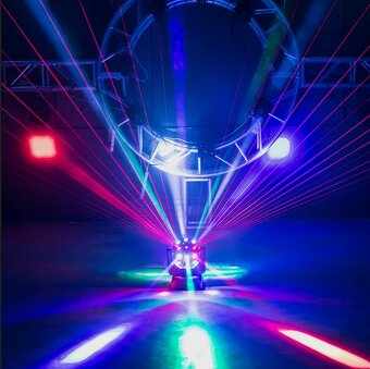 Pohyblivá hlava Wash Beam DMX SHEHDS 3v1 LED Laser Efekty - 7