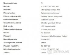 Optický snímač Balluff BOS 5K-PS-RH12-S76 - 7