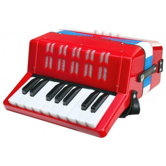 Nová tahací harmonika dětská-větší/akordeon modrý/ červený - 7