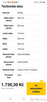 NOVÝ kulatý dopravní podvozek Wagner nosnost 300kg - 7