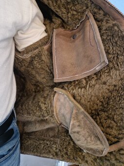 Pánská beraní bunda / shearling kabát L/XL - 7