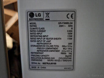 NO FROST CHLADNIČKA S MRAZNIČKOU LG - A++ - 190cm - 7