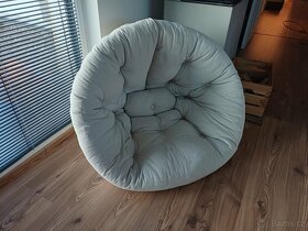 Lněné béžové křeslo Karup-rozkládací - 7