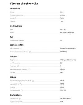 Herní PC 4Aces BlackJack BJ360 – RTX 3050 | Ryzen 5 | 16 GB - 7