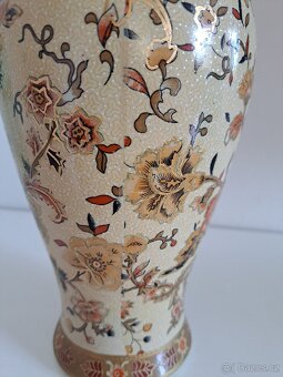 Stará váza s čínským, květinovým motivem - 7