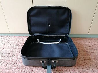 Retro koženkový kufr šedý - 7