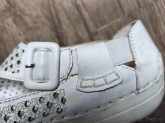 Bílé kožené balerínky RIEKER v.40 - 7