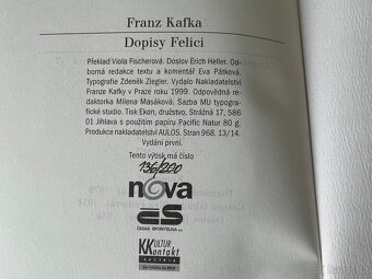 Franz Kafka: Dopisy Felici (číslovaný výtisk) - 7