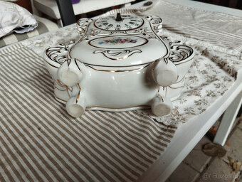 Staré porcelánové hodiny Royal Dux České Baroko,staré hodiny - 7