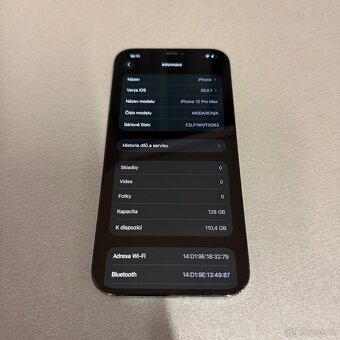 iPhone 12 Pro Max 128GB modrý, 100% baterie, rok záruka - 7