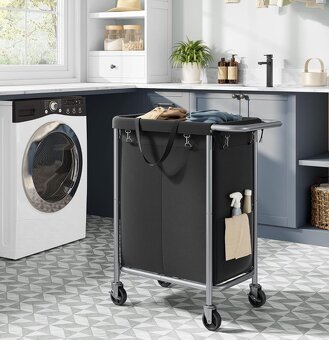 Nový mobilní koš na prádlo 2x70 litrů - 7