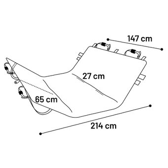 Ochranný potah do auta na zadní sedadla - černý - 214 x 147 - 7