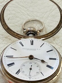 Masivní stříbrné britské hodinky Stewart Daw, Hmotnost 120 g - 7