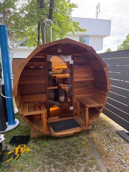 Luxusní Fínska sauna z cedru pro 4-6 osob s panoram.oknem - 7
