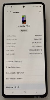 Prodám Samsung Galaxy A52, 6GB/128GB, stav A - 7