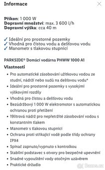 Domácí vodárna PHWW 1000 - 7