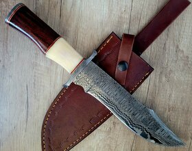 velký lovecký Damaškový nůž BIG BOWIE 33,5 cm, handmade - 7
