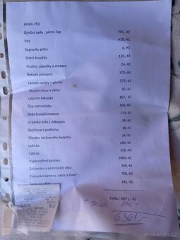 Prodám doklady na JAWA 250/353 + rám + motor - 7