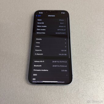 iPhone 14 128GB, bez škrábance, pěkný stav, 12 měsíců záruka - 7