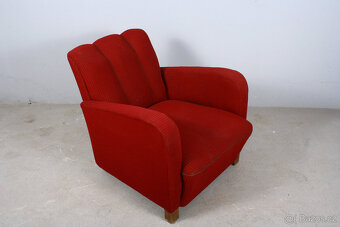 Červené solitérní Křeslo / ARTDECO - 7