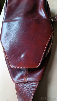 Hnědá kožená ledvinka unisex - 7